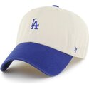 cappello-curvo-beige-cinghia-regolabile-clean-up-base-runner-two-tone-dei-los-angeles-dodgers-mlb-di-47-brand