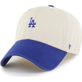 Cappello curvo beige cinghia regolabile Clean Up Base Runner Two Tone dei Los Angeles Dodgers MLB di 47 Brand