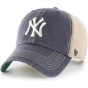 mutzen-gebogen-grau-snapback-clean-up-trawler-vintage-navy-der-new-york-yankees-mlb-von-47-brand