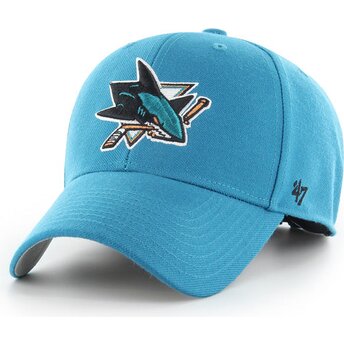 Cappello curvo blu cinghia regolabile MVP Dark Teal dei San Jose Sharks NHL di 47 Brand