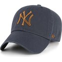 cappello-curvo-grigio-cinghia-regolabile-clean-up-contrast-vintage-navy-dei-new-york-yankees-mlb-di-47-brand