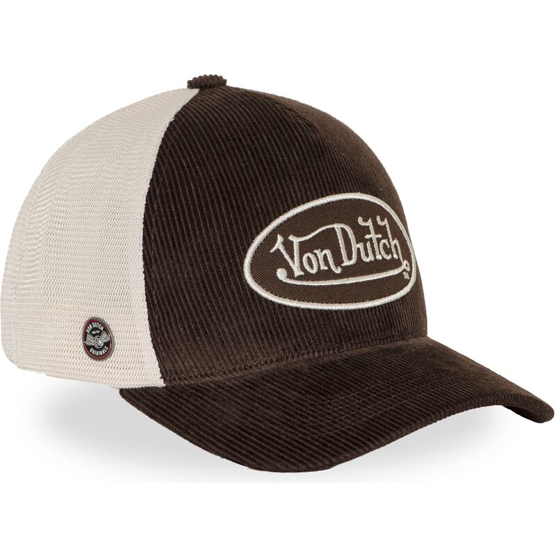 casquette-trucker-marron-et-beige-ajustable-lof-b49-von-dutch