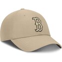 casquette-courbee-beige-ajustable-avec-logo-beige-club-structured-uv-poly-ripstop-boston-red-sox-mlb-nike