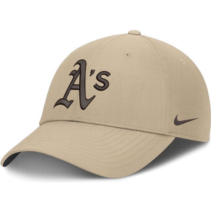 casquette-courbee-beige-ajustable-avec-logo-marron-structured-uv-poly-ripstop-oakland-athletics-mlb-nike casquette-courbee-beige-ajustable-avec-logo-marron-structured-uv-poly-ripstop-oakland-athletics-mlb-nike