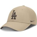 casquette-courbee-beige-ajustable-avec-logo-marron-club-structured-uv-poly-ripstop-los-angeles-dodgers-mlb-nike