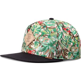 Cappello piatto verde snapback Woven Jungle di Djinns