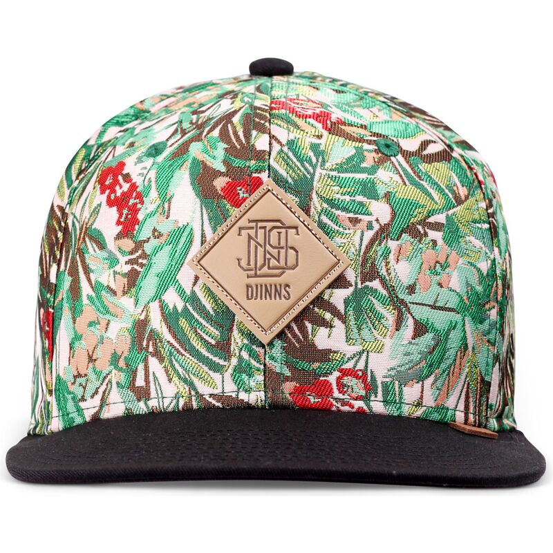 mutzen-flach-grun-snapback-woven-jungle-von-djinns