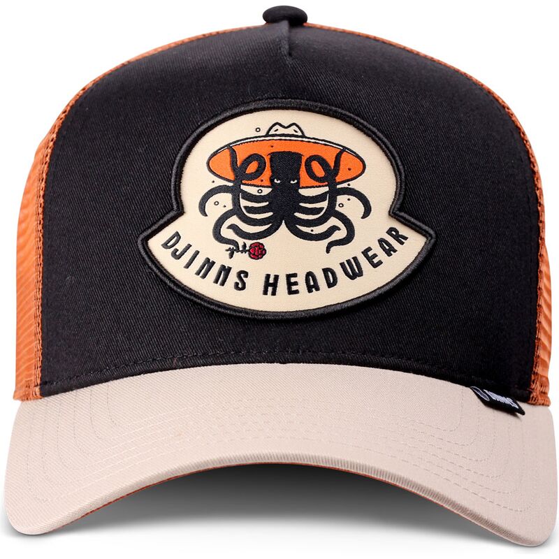 casquette-trucker-noire-et-beige-hft-rose-kraken-djinns casquette-trucker-noire-et-beige-hft-rose-kraken-djinns
