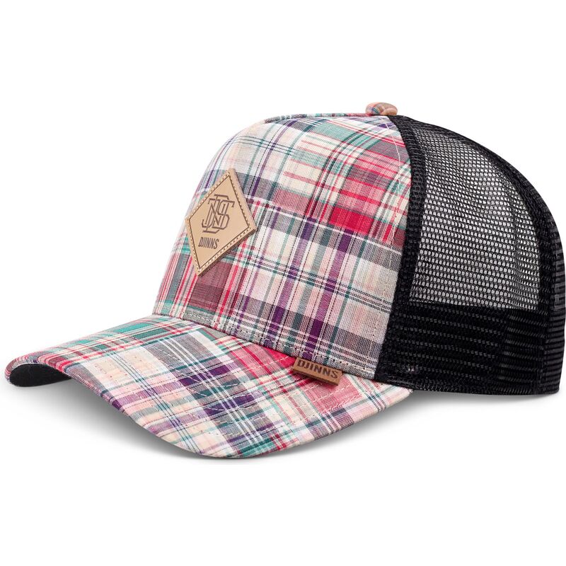 cappello-curvo-multicolore-snapback-hft-patch-check-red-di-djinns