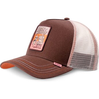 Cappello curvo marrone snapback HFT LSCC Funky Patch di Djinns