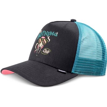 Cappello curvo nero snapback HFT DNC Flamingo di Djinns