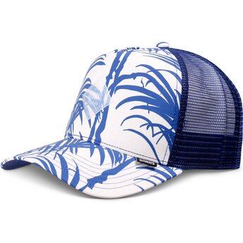 Casquette trucker bleue et blanche HFT Allover Palm Djinns