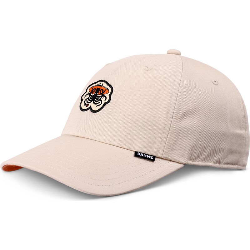 cappello-curvo-beige-cinghia-regolabile-rose-kraken-di-djinns