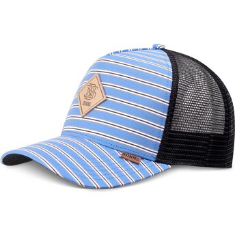 Mützen gebogen blau snapback HFT Business Stripe von Djinns