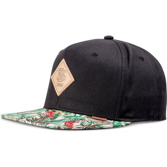 Mützen flach schwarz snapback Woven Jungle Rev von Djinns