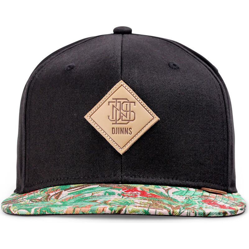 mutzen-flach-schwarz-snapback-woven-jungle-rev-von-djinns