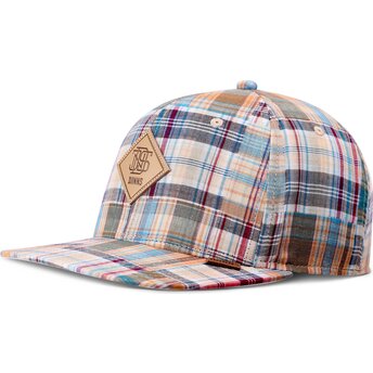 Mützen flach mehrfarbig snapback Patch Check Turquioise von Djinns