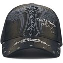 cappello-curvo-nero-cinghia-regolabile-storming-rose-washed-di-ed-hardy