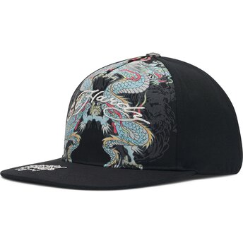 Cappello piatto nero snapback Battle di Ed Hardy