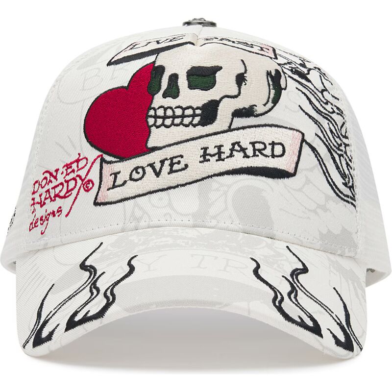 cappello-curvo-bianco-snapback-live-fast-love-hard-di-ed-hardy