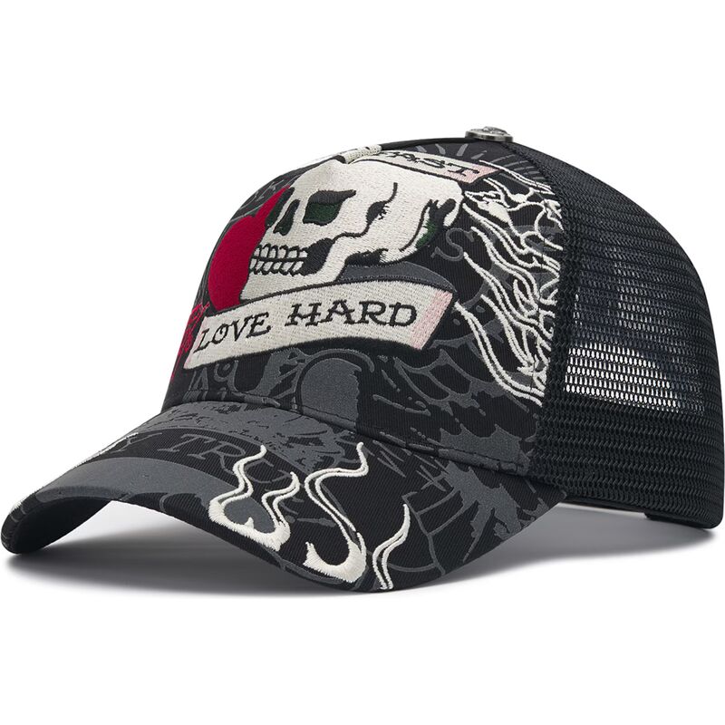 casquette-trucker-noire-live-fast-love-hard-ed-hardy