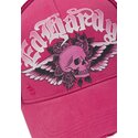 cappello-curvo-rosa-snapback-flaming-gothic-skull-washed-di-ed-hardy