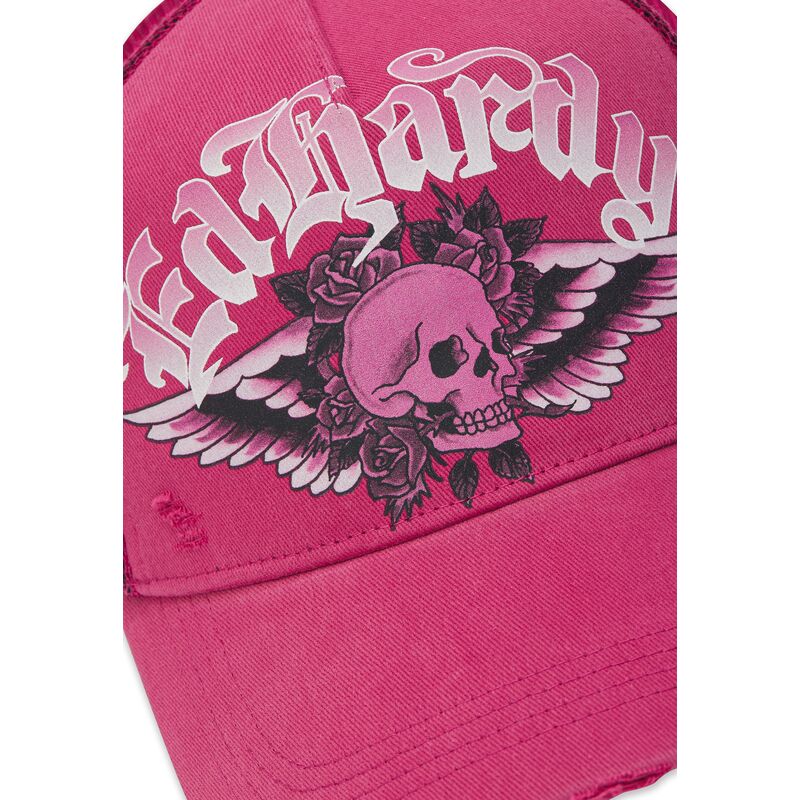 casquette-trucker-rose-flaming-gothic-skull-washed-ed-hardy casquette-trucker-rose-flaming-gothic-skull-washed-ed-hardy