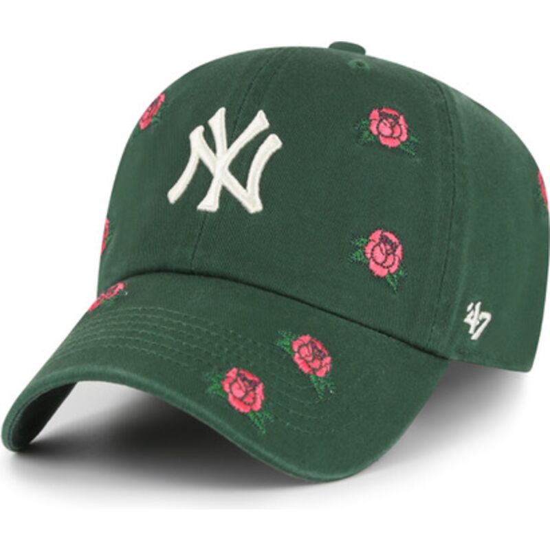 casquette-courbee-verte-ajustable-clean-up-scatter-new-york-yankees-mlb-47-brand