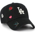casquette-courbee-noire-ajustable-clean-up-multi-scatter-los-angeles-dodgers-mlb-47-brand
