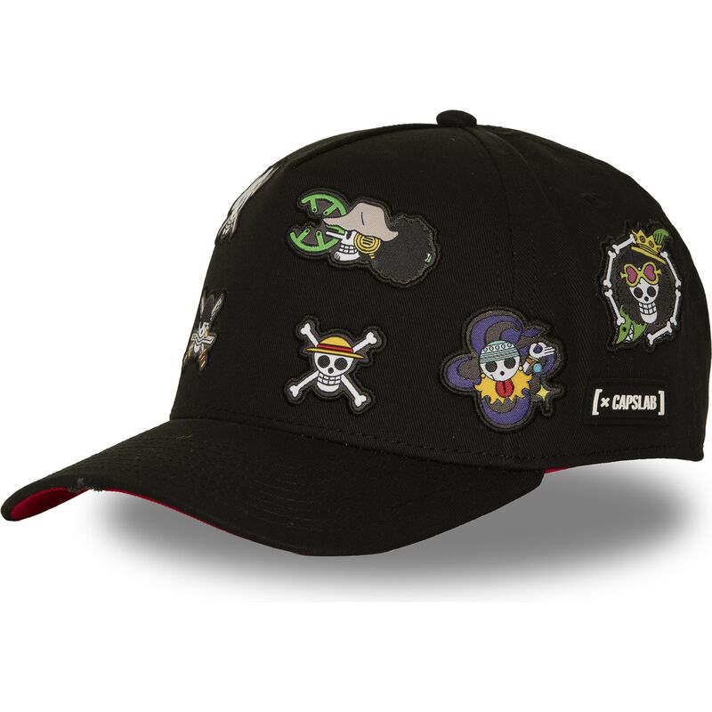 cappello-curvo-nero-snapback-op8-fla-pirati-di-cappello-di-paglia-one-piece-di-capslab cappello-curvo-nero-snapback-op8-fla-pirati-di-cappello-di-paglia-one-piece-di-capslab