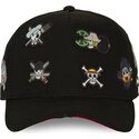 cappello-curvo-nero-snapback-op8-fla-pirati-di-cappello-di-paglia-one-piece-di-capslab
