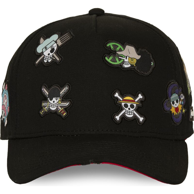cappello-curvo-nero-snapback-op8-fla-pirati-di-cappello-di-paglia-one-piece-di-capslab cappello-curvo-nero-snapback-op8-fla-pirati-di-cappello-di-paglia-one-piece-di-capslab