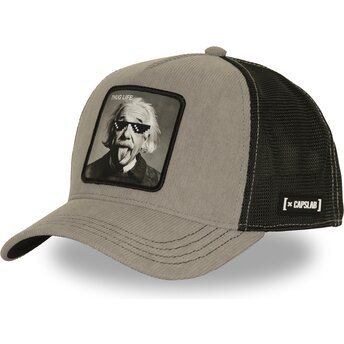 Cappello curvo grigio snapback Thug Life ART1 THUG Albert Einstein Famous di Capslab