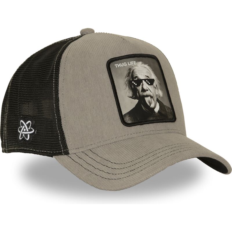 cappello-curvo-grigio-snapback-thug-life-art1-thug-albert-einstein-famous-di-capslab