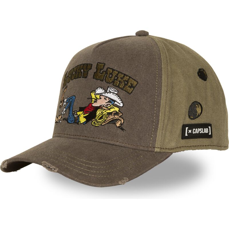 cappello-curvo-marrone-snapback-lck4-luc-lucky-luke-di-capslab