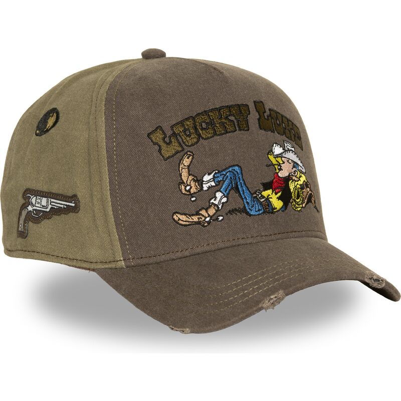cappello-curvo-marrone-snapback-lck4-luc-lucky-luke-di-capslab