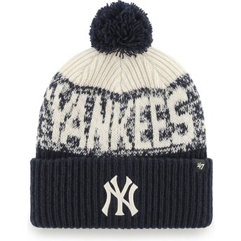 Cappello pompon blu marino Bone Chill Cuff Knit dei New York Yankees MLB di 47 Brand