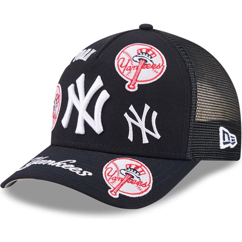 cappello-curvo-blu-marino-snapback-9forty-m-crown-a-frame-all-over-dei-new-york-yankees-mlb-di-new-era