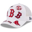 cappello-curvo-bianco-snapback-9forty-m-crown-a-frame-all-over-dei-boston-red-sox-mlb-di-new-era