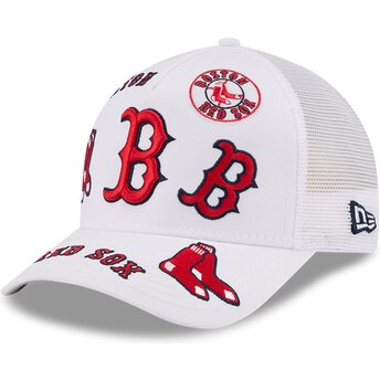 Casquette trucker blanche 9FORTY M-Crown A Frame All Over Boston Red Sox MLB New Era