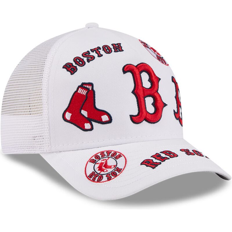 cappello-curvo-bianco-snapback-9forty-m-crown-a-frame-all-over-dei-boston-red-sox-mlb-di-new-era cappello-curvo-bianco-snapback-9forty-m-crown-a-frame-all-over-dei-boston-red-sox-mlb-di-new-era