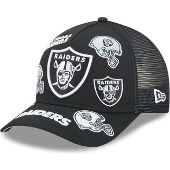 Casquette trucker noire 9FORTY M-Crown A Frame All Over Las Vegas Raiders NFL New Era