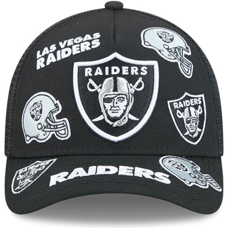 cappello-curvo-nero-snapback-9forty-m-crown-a-frame-all-over-dei-las-vegas-raiders-nfl-di-new-era