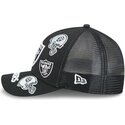 cappello-curvo-nero-snapback-9forty-m-crown-a-frame-all-over-dei-las-vegas-raiders-nfl-di-new-era