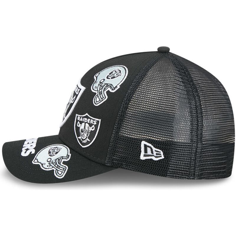 cappello-curvo-nero-snapback-9forty-m-crown-a-frame-all-over-dei-las-vegas-raiders-nfl-di-new-era