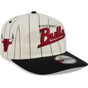 cappello-curvo-beige-snapback-19twenty-pinstripe-dei-chicago-bulls-nba-di-new-era