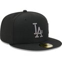 cappello-piatto-nero-aderente-59fifty-side-script-dei-los-angeles-dodgers-mlb-di-new-era