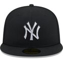 cappello-piatto-nero-aderente-59fifty-rhinestone-badge-dei-new-york-yankees-mlb-di-new-era
