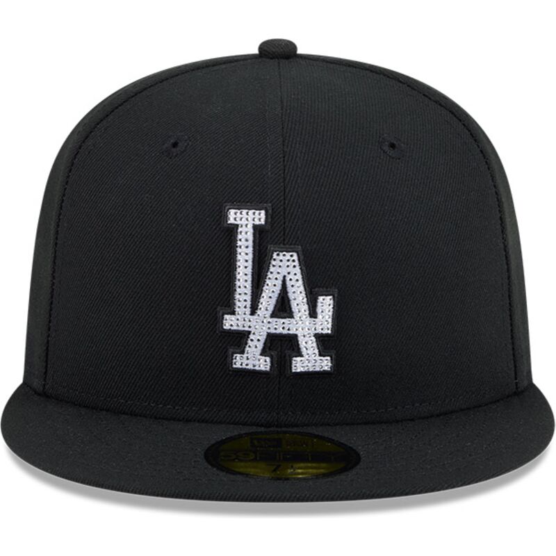 mutzen-flach-schwarz-angepasst-59fifty-rhinestone-der-los-angeles-dodgers-mlb-von-new-era