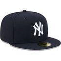 cappello-piatto-blu-marino-aderente-59fifty-side-script-dei-new-york-yankees-mlb-di-new-era
